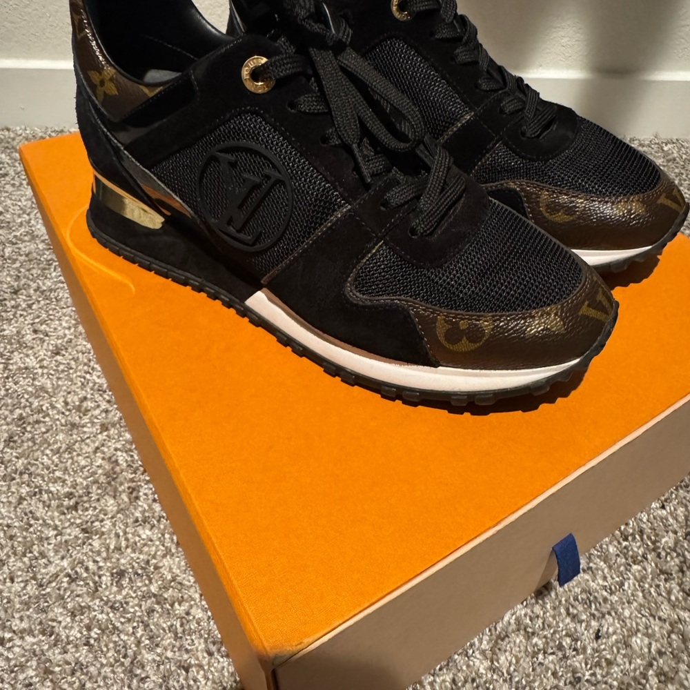 Louis Vuitton Black and Gold Luxury Sneakers